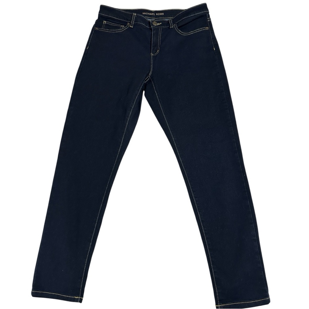 NWOT Michael Kors Izzy Cropped Skinny Jeans. Dark Blue. Size 8